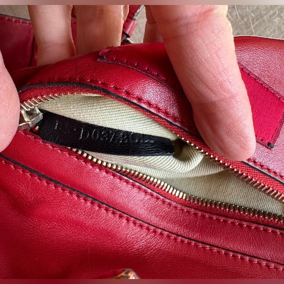 Valentino Garavani, red color leather , two way, rockstud tote. - Picture 8 of 11
